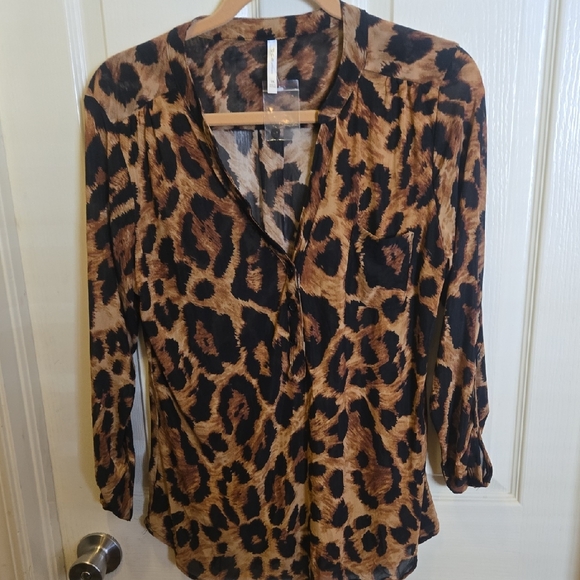 DNA couture Tops - DNA Couture Leopard Print Blouse